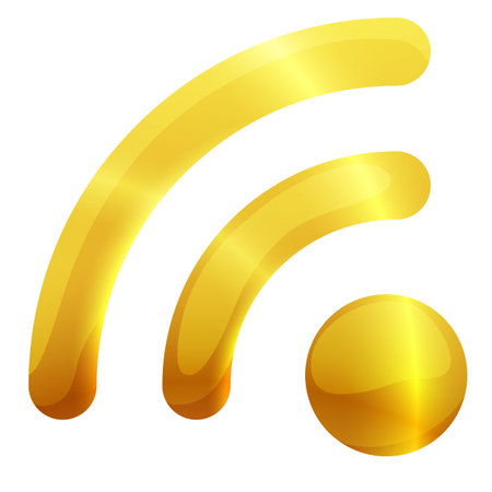 yellow internet or wifi signのイラスト素材