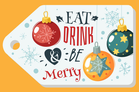 horizontal christmas party invitation tagのイラスト素材