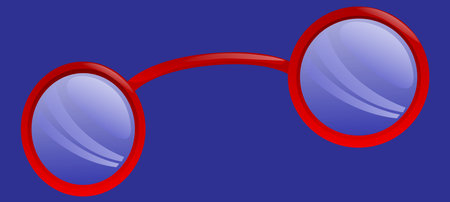 fashionable round glasses with red framesのイラスト素材