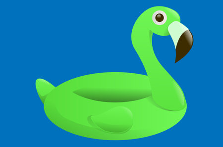 green lifebuoy in the form of a flamingoのイラスト素材