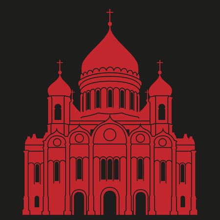 red Moscow temple vector illustrationのイラスト素材