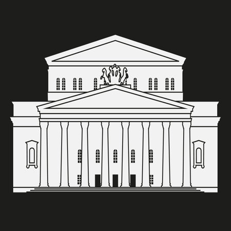 white building of the Bolshoi Theater in Moscowのイラスト素材