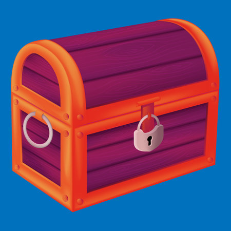 antique chest with lock vector illustrationのイラスト素材