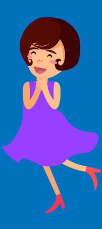 woman in purple dress vector illustrationのイラスト素材