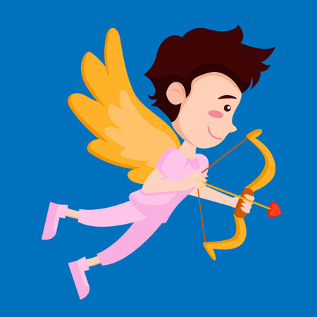 cupid boy with bow and arrowのイラスト素材