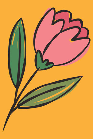 red tulip flower vector illustrationのイラスト素材