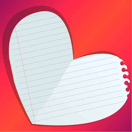 heart for congratulations from a notebook sheetのイラスト素材