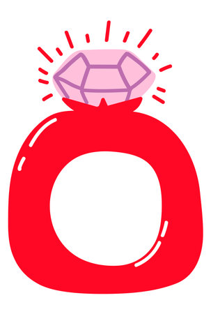 red diamond ring vector illustrationのイラスト素材