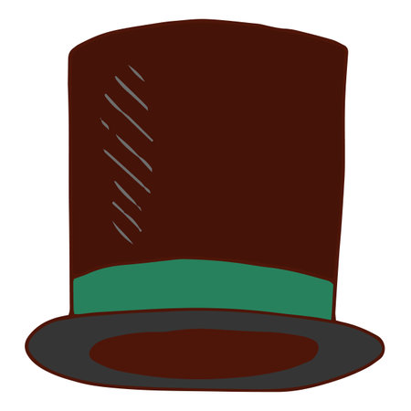 brown top hat vector illustrationのイラスト素材