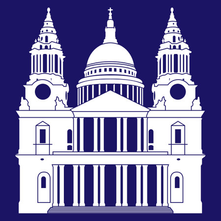 white gothic cathedral london piersのイラスト素材