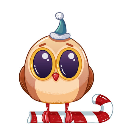 festive bird with a capのイラスト素材