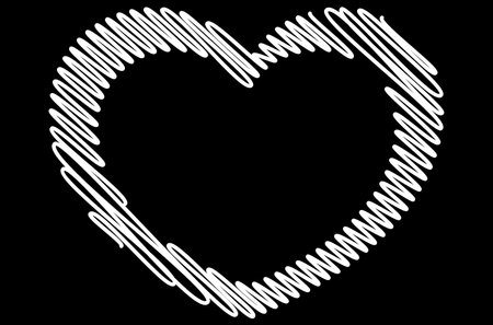 white festive heart made of strokesのイラスト素材