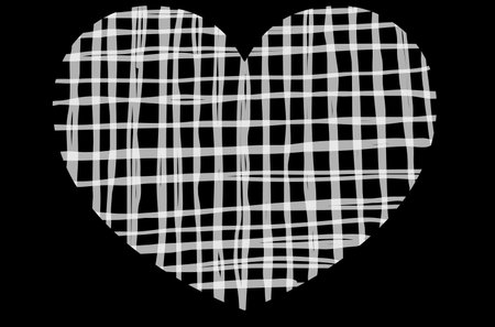 white festive heart made of crossed linesのイラスト素材