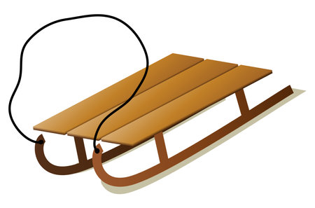 wooden sled for winter vector illustrationのイラスト素材