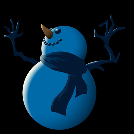 demonic snowman in the nightのイラスト素材