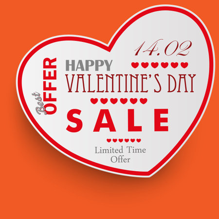 valentine's day heart with discountのイラスト素材