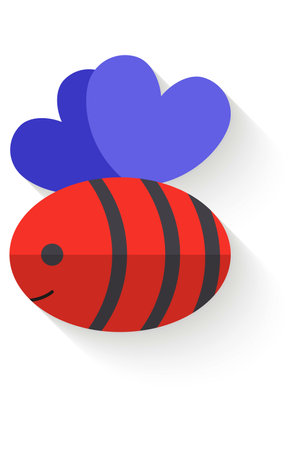 red bee with blue wingsのイラスト素材