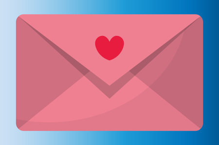 pink envelope with a heart for congratulationsのイラスト素材