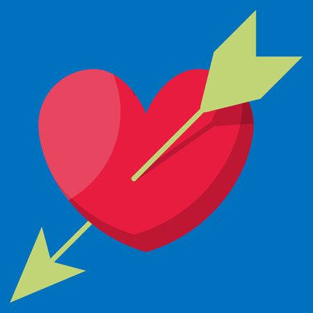heart pierced by an arrow vector illustration