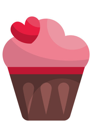 cake with heart vector illustrationのイラスト素材