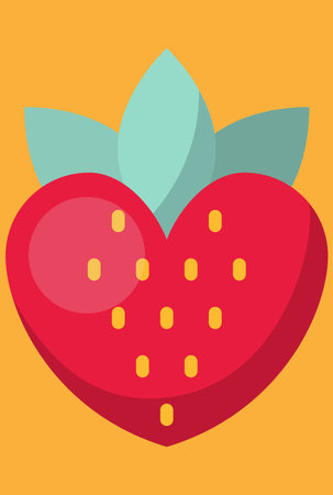 simple illustration of ripe strawberryのイラスト素材