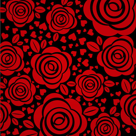 red black floral background vector illustrationのイラスト素材