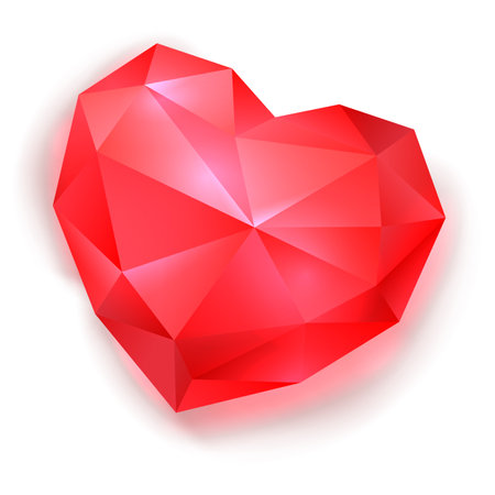 red gemstone heart vector illustrationのイラスト素材
