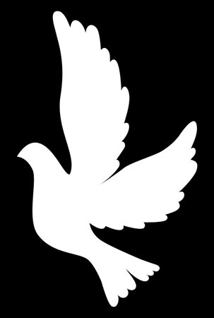 silhouette of white dove vector illustrationのイラスト素材