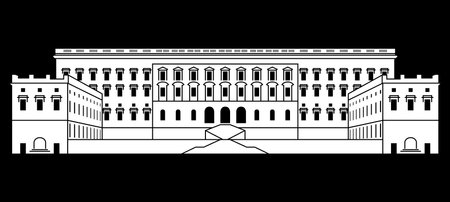 monumental classical building vector illustrationのイラスト素材