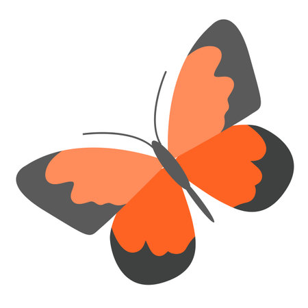 simple red butterfly vector illustrationのイラスト素材