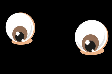 cartoon brown eyes vector illustrationのイラスト素材