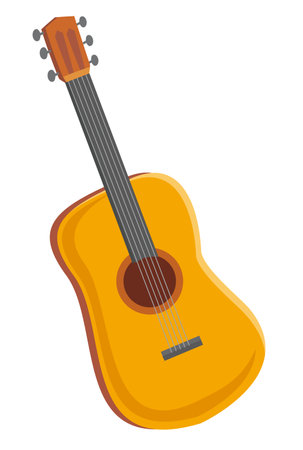 yellow acoustic guitar for musicのイラスト素材