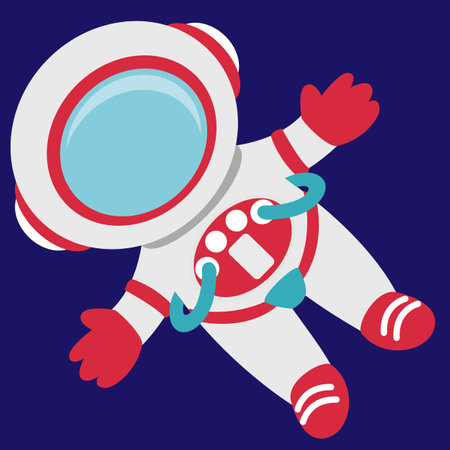 astronaut in spacesuit vector illustrationのイラスト素材