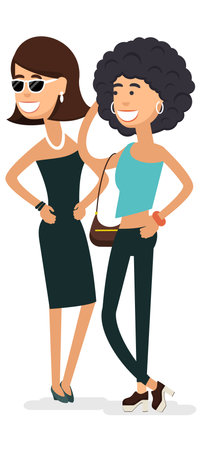 two young women vector illustrationのイラスト素材