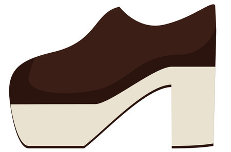 brown shoe with high sole vector illustrationのイラスト素材