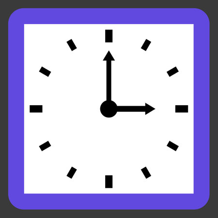 blue wall clock vector illustration