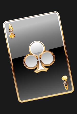 black playing card of the ace of the crossのイラスト素材