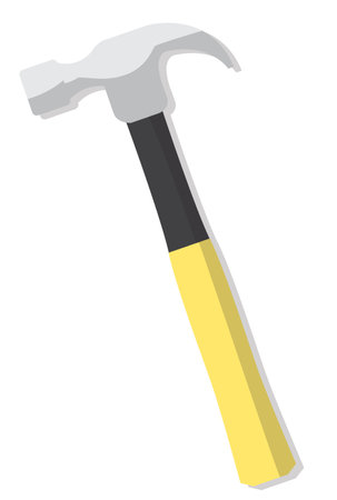 hammer with yellow handle vector illustrationのイラスト素材