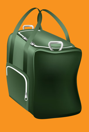 green travel bag vector illustrationのイラスト素材