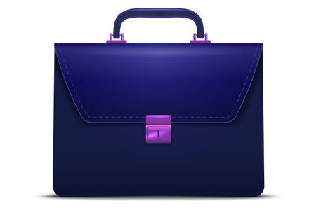 blue business briefcase vector illustrationのイラスト素材