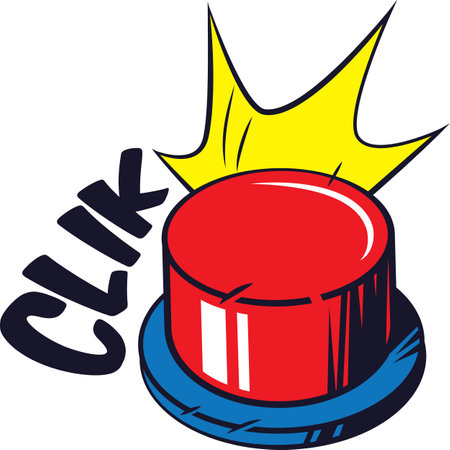 red button to click vector illustrationのイラスト素材