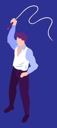 man with whip vector illustrationのイラスト素材