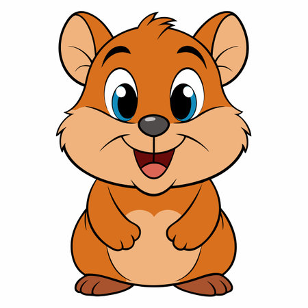 cheerful hamster cartoon vector illustrationのイラスト素材