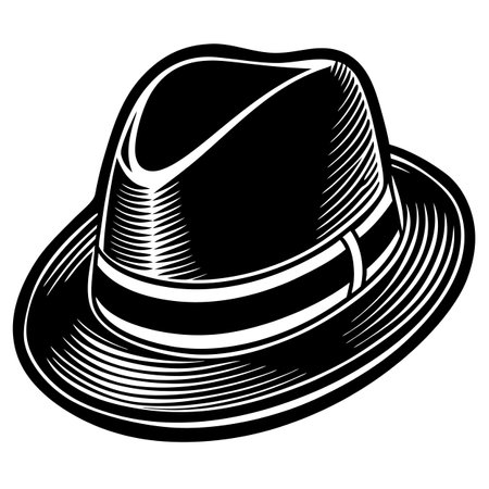 black men's hat vector illustrationのイラスト素材