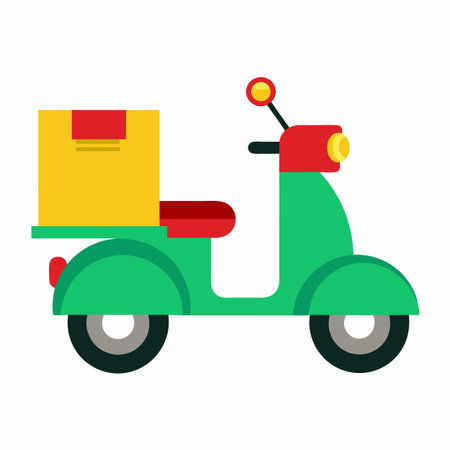 colorful scooter for delivery of goods vector illustrationのイラスト素材