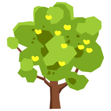 large leafy tree vector illustrationのイラスト素材