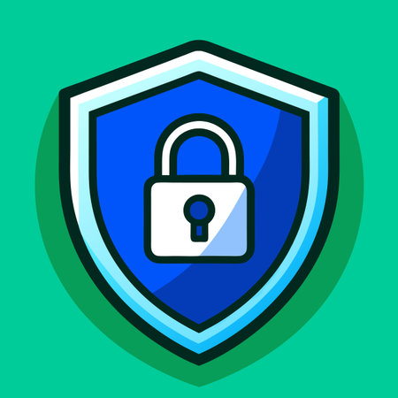 logo emblem shield with lock security