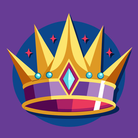 golden crown with diamonds vector illustrationのイラスト素材