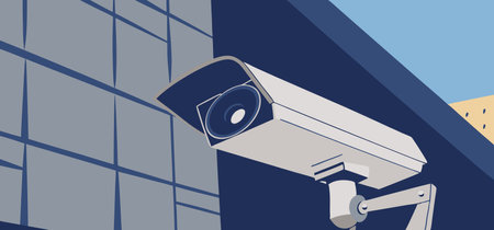 a security camera is hanging on the building