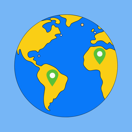 planet earth with marks on continentsのイラスト素材